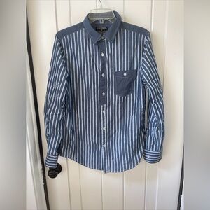 Blue Straight Faded Button Down Size S